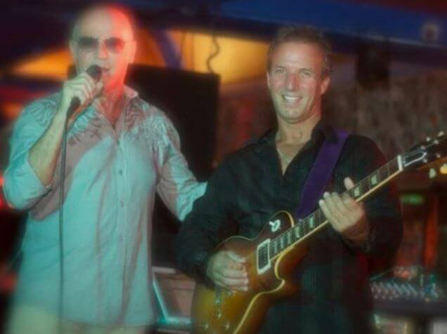 Lee Statham performing with his father Barry Statham.